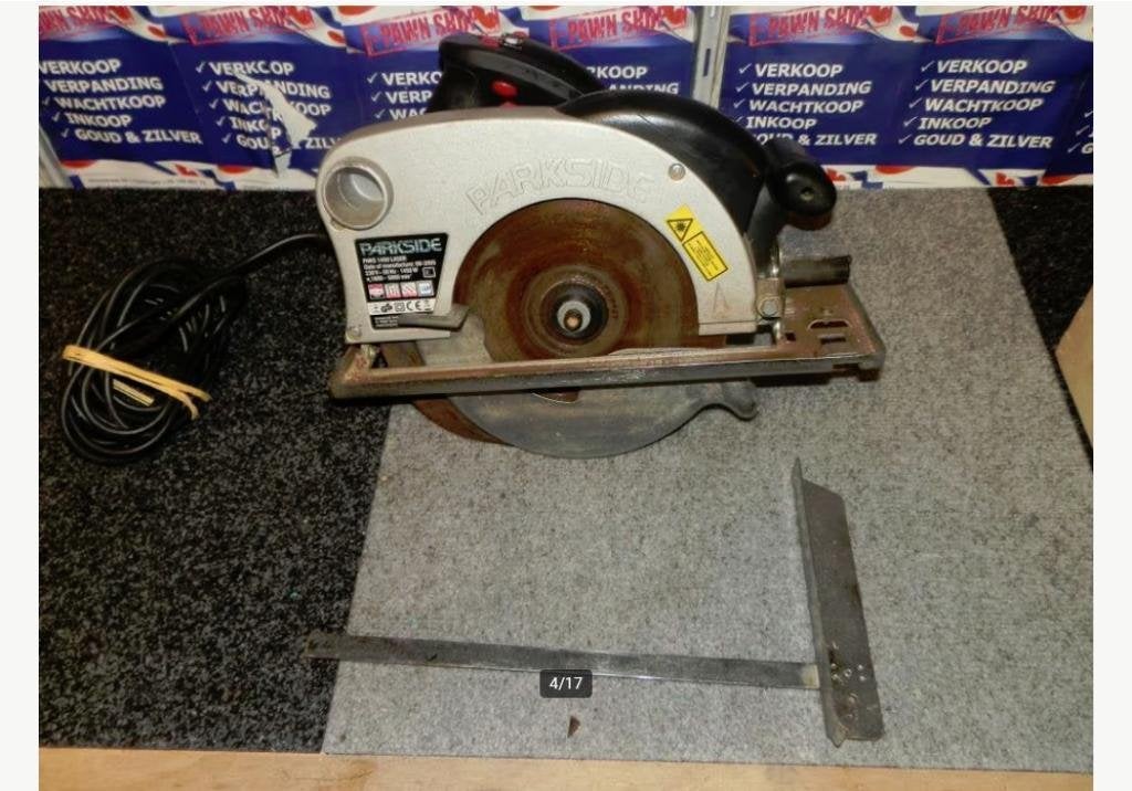 Parkside PKHS1450,bosch slijptol zaag schuur boor, Doe-het-zelf en Verbouw, Cirkelzaag, Ophalen of Verzenden, Zo goed als nieuw