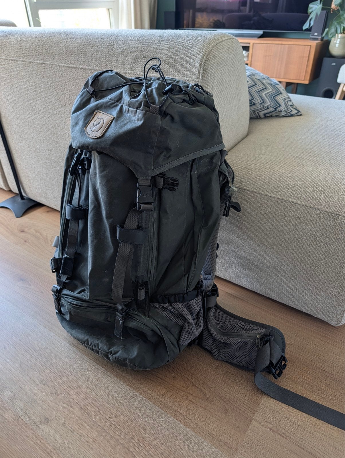 Fjällräven Kajka 55L backpacking rugzak, 40 cm of meer, Gebruikt, Trekking, Ophalen