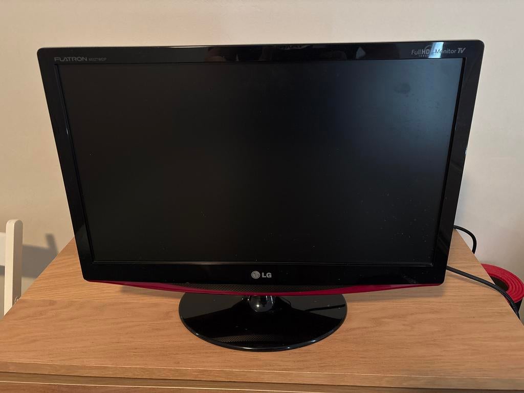 LG Flatron Full HD Monitor, zwart/rood, Ophalen, Gebruikt, Full HD, 60 Hz of minder