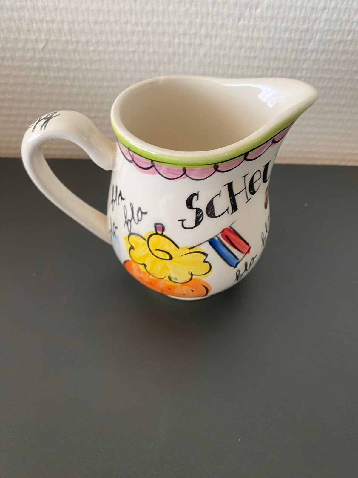 Leuke Blond Amsterdam melkkan met Hollandse print, Kan, Keramiek, Ophalen of Verzenden, Zo goed als nieuw