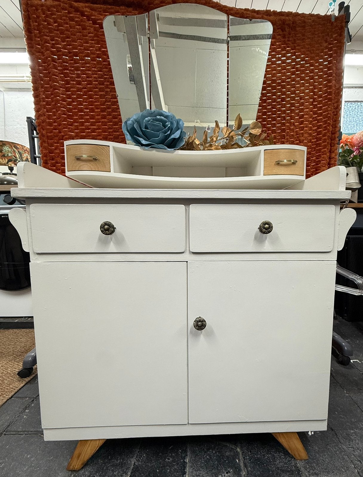 Vintage jaren 60 kaptafel, Ophalen, Gebruikt, 100 tot 150 cm, 50 tot 100 cm
