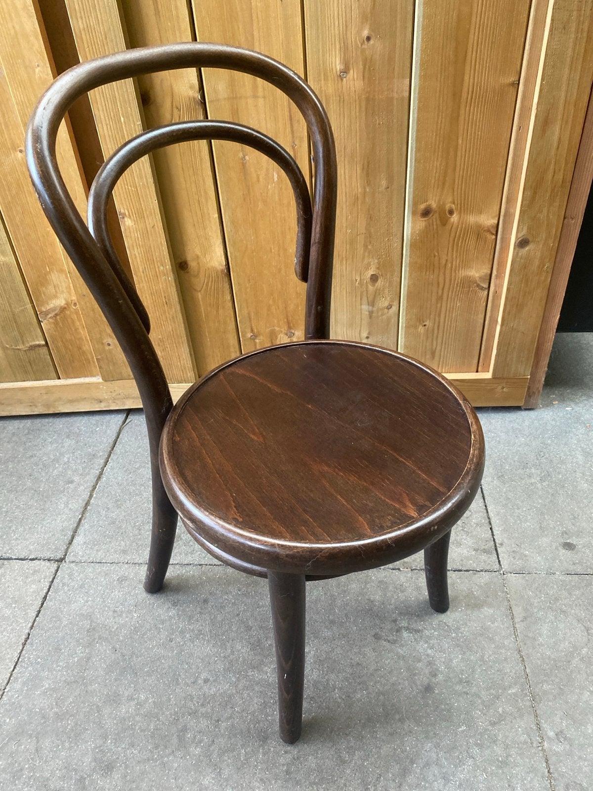 Thonet stijl kinderstoel - Donkerbruin gebogen hout, Ophalen of Verzenden