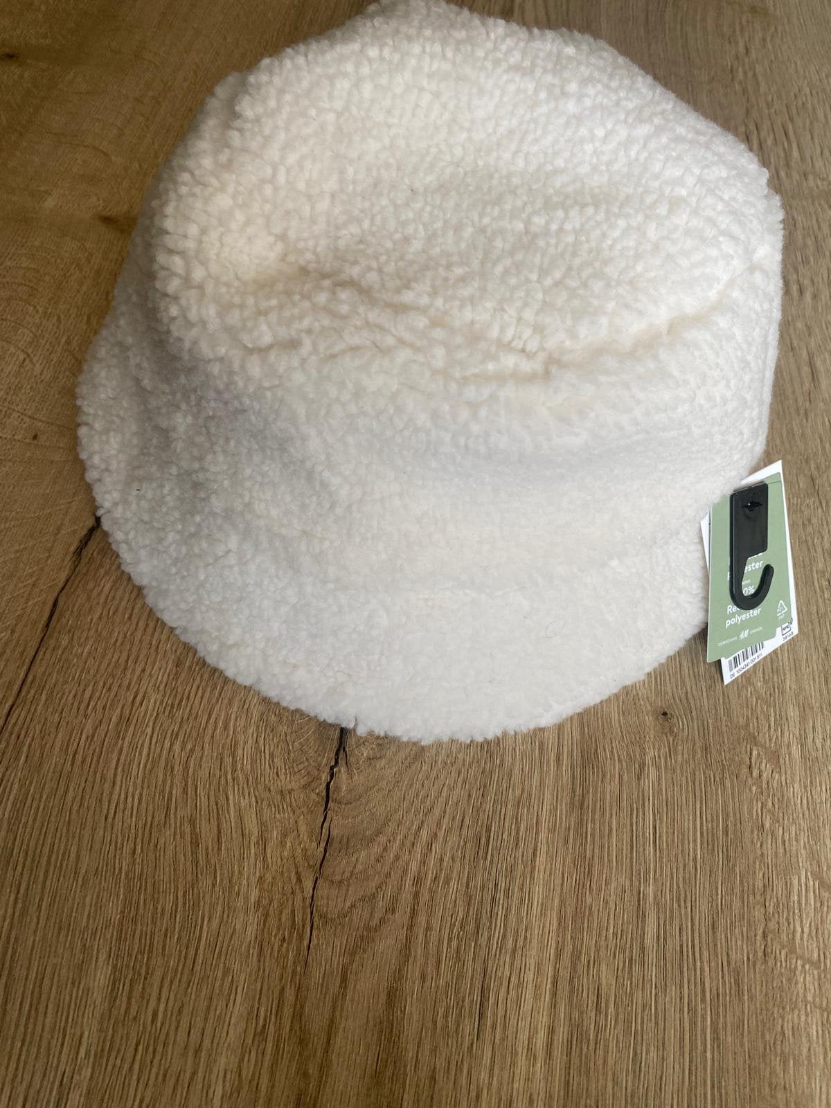H&M Teddy Bucket Hat / Vissershoedje – Crème Wit – Nieuw, Ophalen of Verzenden, Nieuw, One size fits all, Hoed