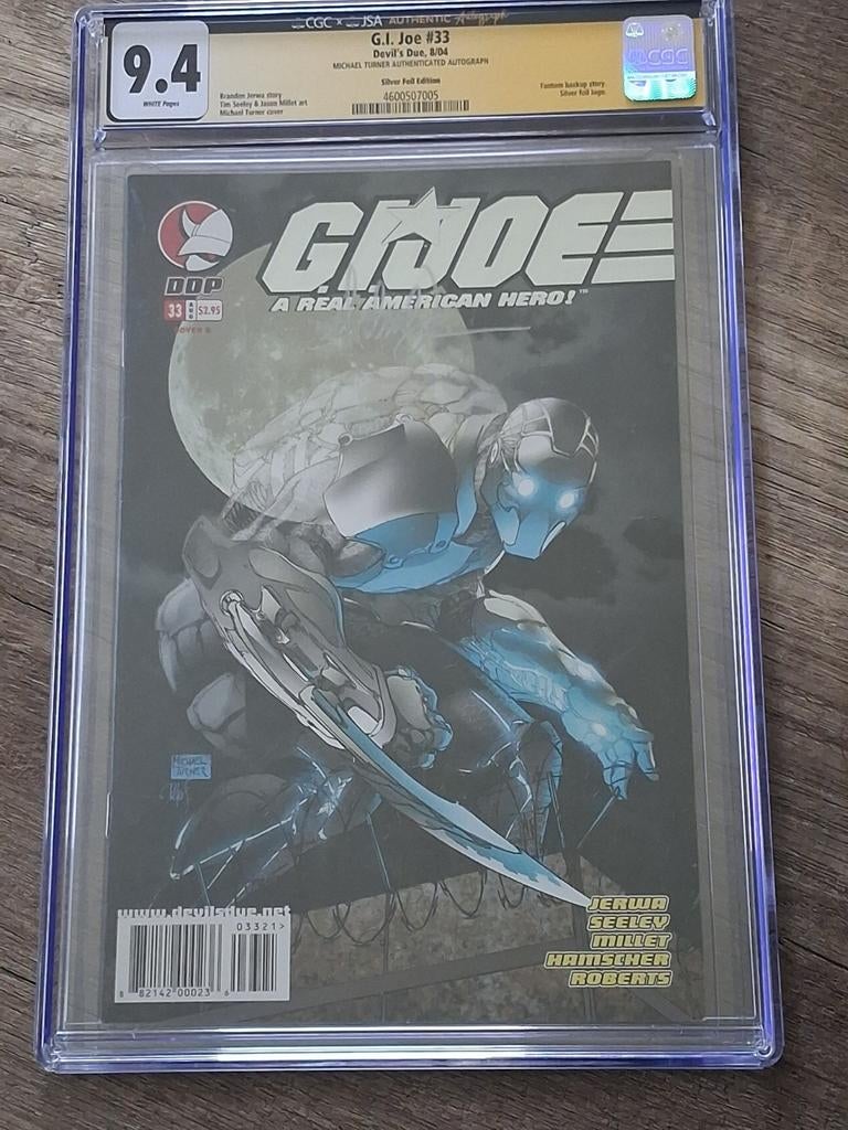 G.I. Joe 33 "Silver Foil Edition" CGC 9.4 SS Michael Turner, Boeken, Strips | Comics, Eén comic, Amerika, Ophalen of Verzenden