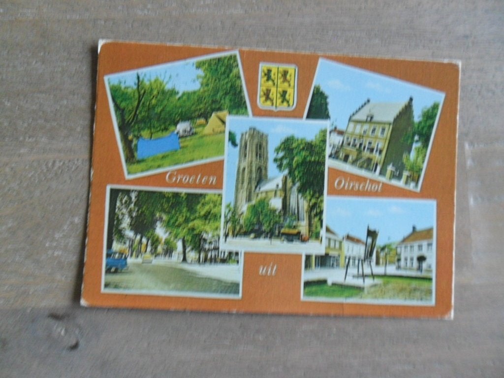 Oirschot, stoel/kerk/auto 1975, Verzamelen, Ansichtkaarten | Nederland, Verzenden, 1960 tot 1980, Gelopen, Noord-Brabant