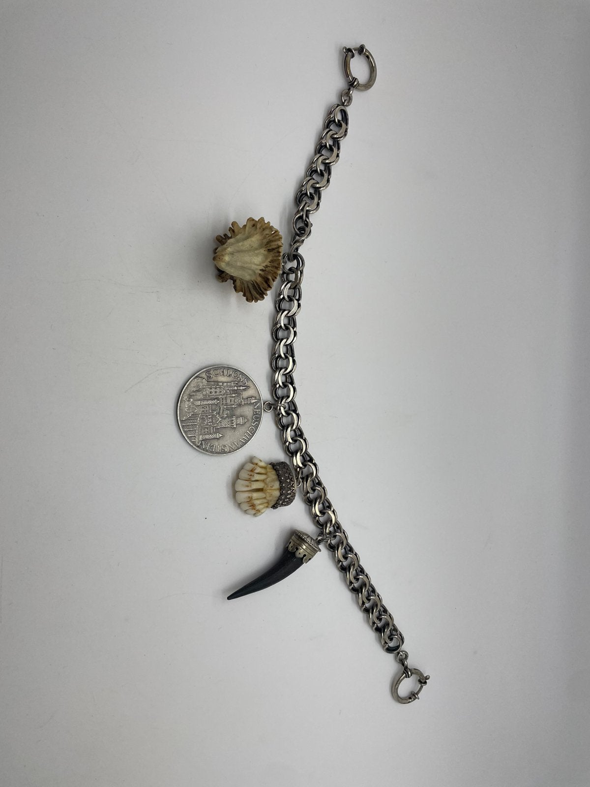 G200 Prachtige charivari ketting klederdracht juweel, Ophalen of Verzenden, Zilver, Ketting
