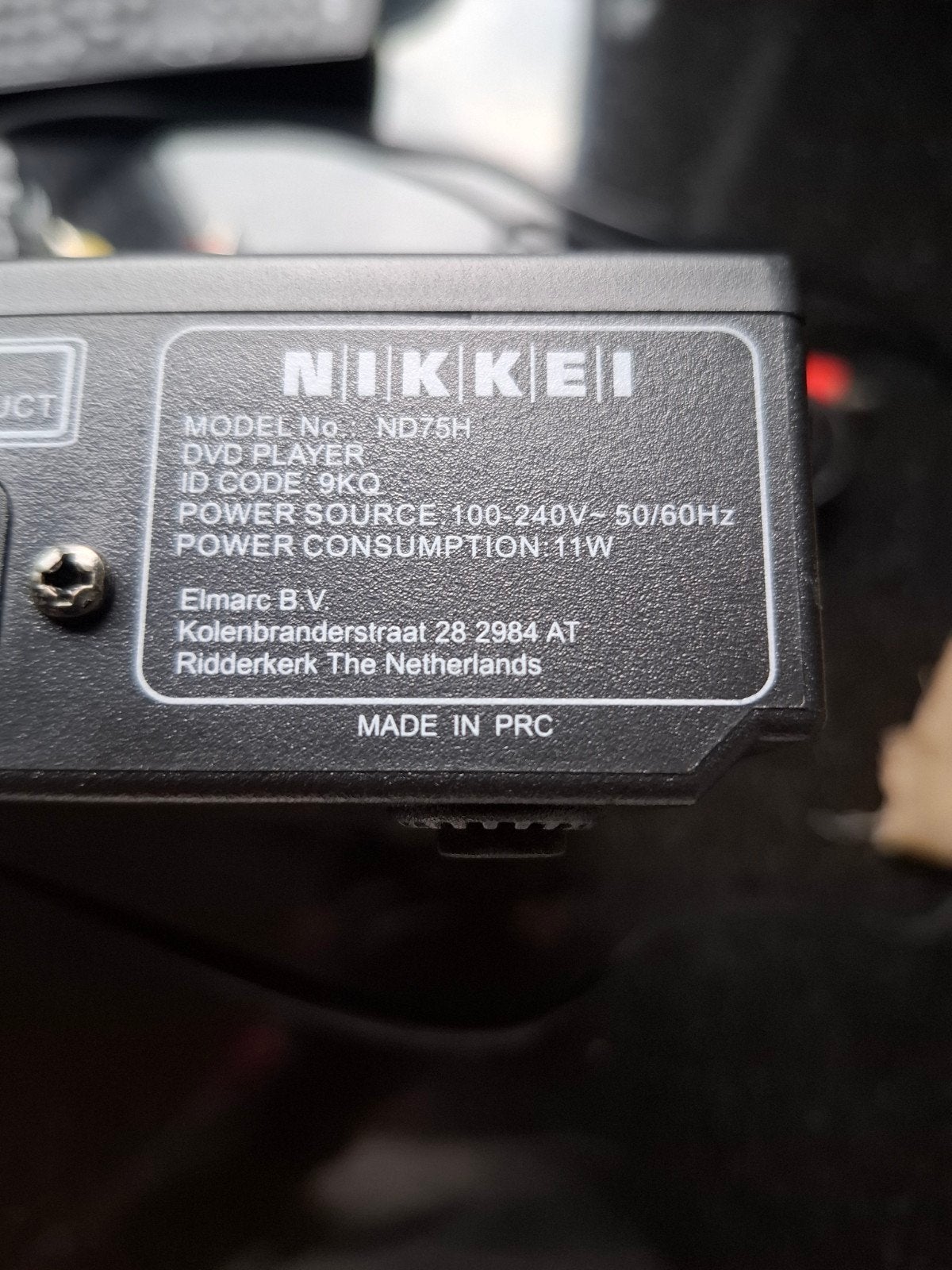 Nikkei ND75H DVD-speler met afstandsbediening en kabels, Ophalen of Verzenden, Gebruikt, Dvd-speler, Overige merken