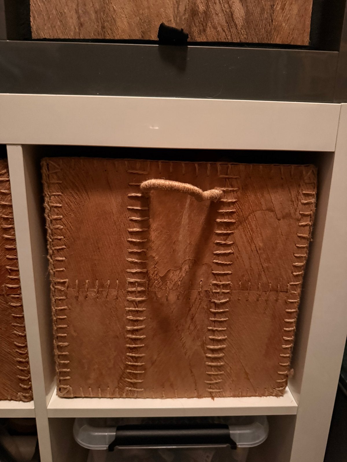 IKEA opberg manden, Huis en Inrichting, Woonaccessoires | Schalen en Manden, Ophalen, Gebruikt, Vierkant, Hout