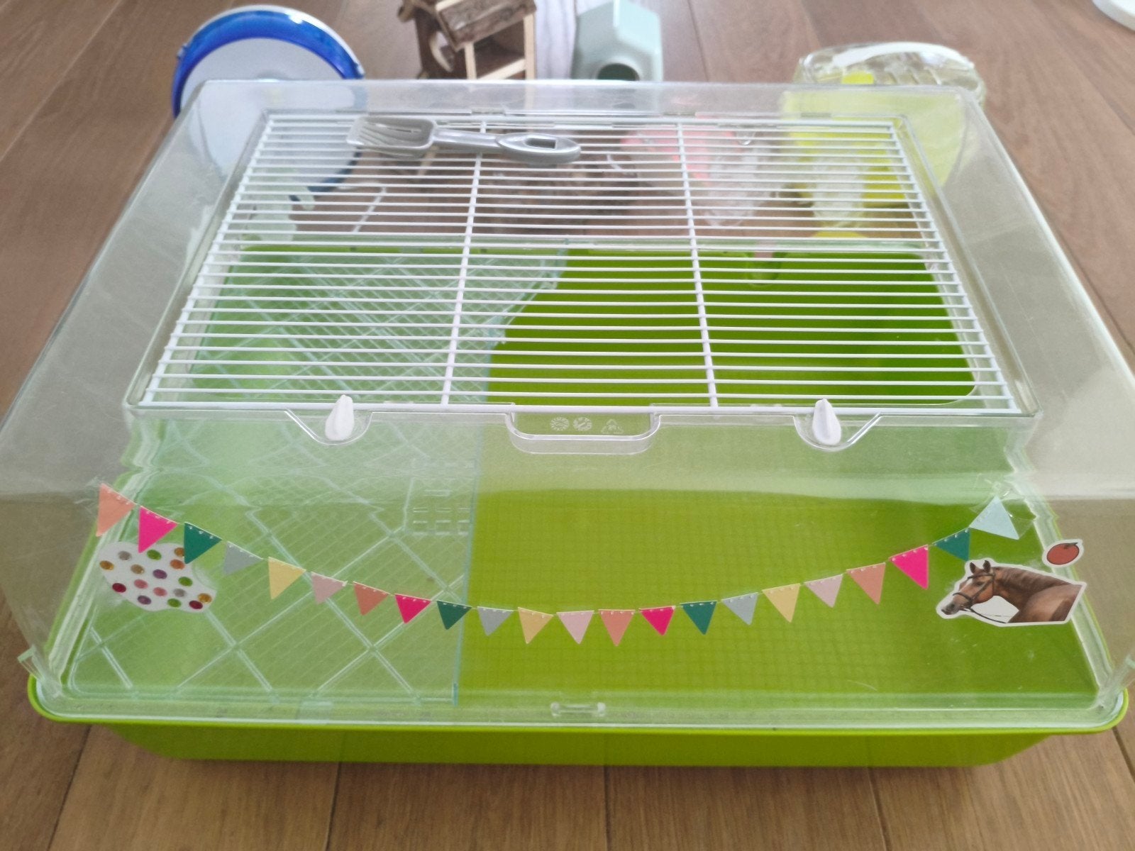 Hamsterkooi groen van Ferplast M62 met accessoires, Dieren en Toebehoren, Ophalen, Minder dan 75 cm, Kooi, Minder dan 60 cm