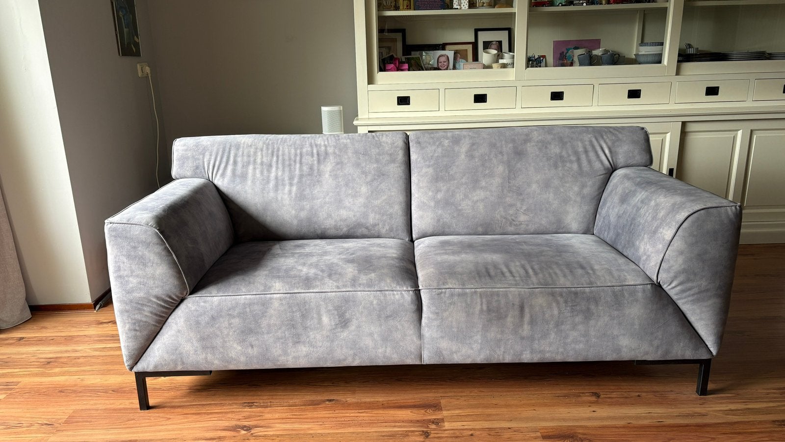 Feelings Natal 2,5-zitsbank – Blauw/grijs – € 50, Ophalen, Gebruikt, Tweepersoons, 75 tot 100 cm