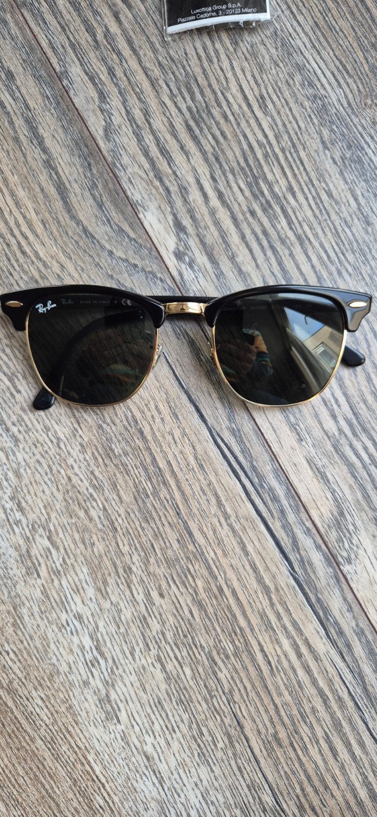 Ray-Ban Clubmaster Zonnebril RB 3016 W0365, Zonnebril, Zwart, Ophalen of Verzenden, Zo goed als nieuw