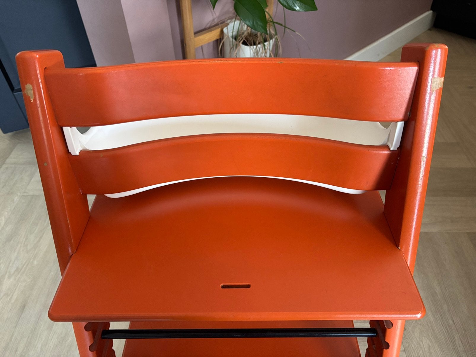 Oranje Stokke Tripp Trapp kinderstoel - verzendbaar, Kinderen en Baby's, Kinderstoelen, Ophalen of Verzenden, Zo goed als nieuw