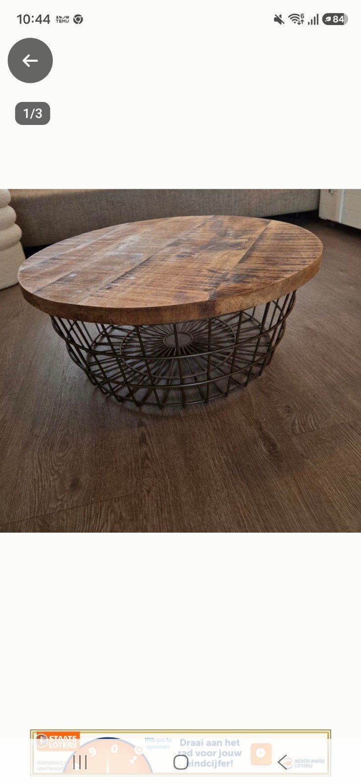 ronde salontafel, Ophalen, Rond, Riet