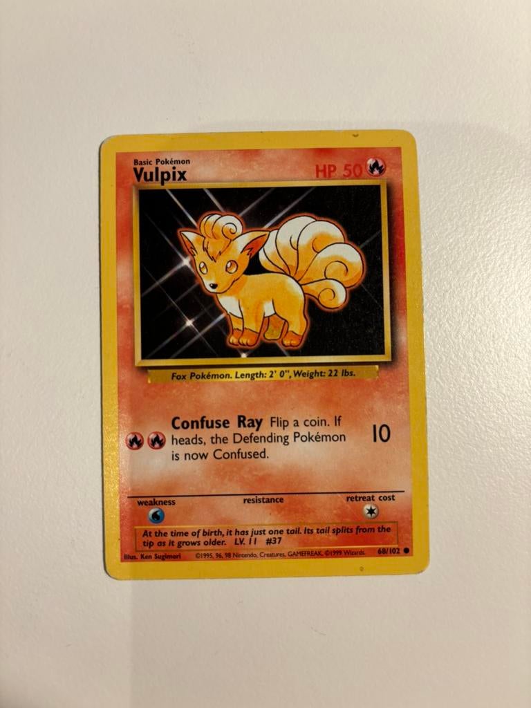 Zeldzame Pokemon kaart Vulpix, Verzenden, Zo goed als nieuw