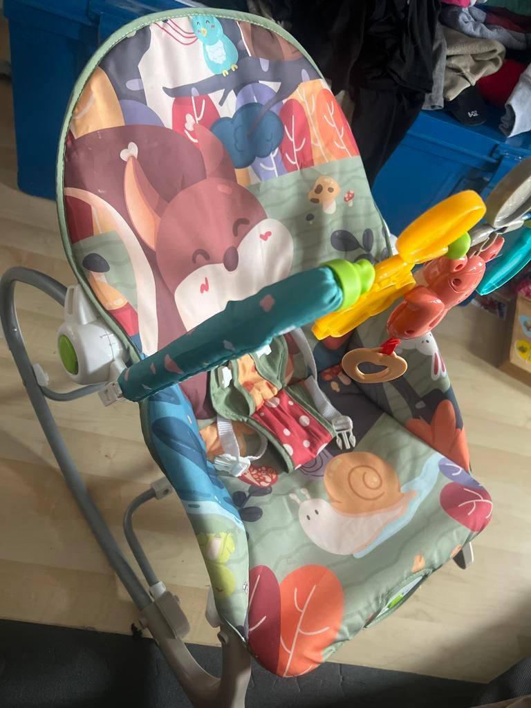 Wipstoel met muziek, trilling en verstelbare rugleuning, Verstelbaar, Wipstoel, Zo goed als nieuw, Ophalen