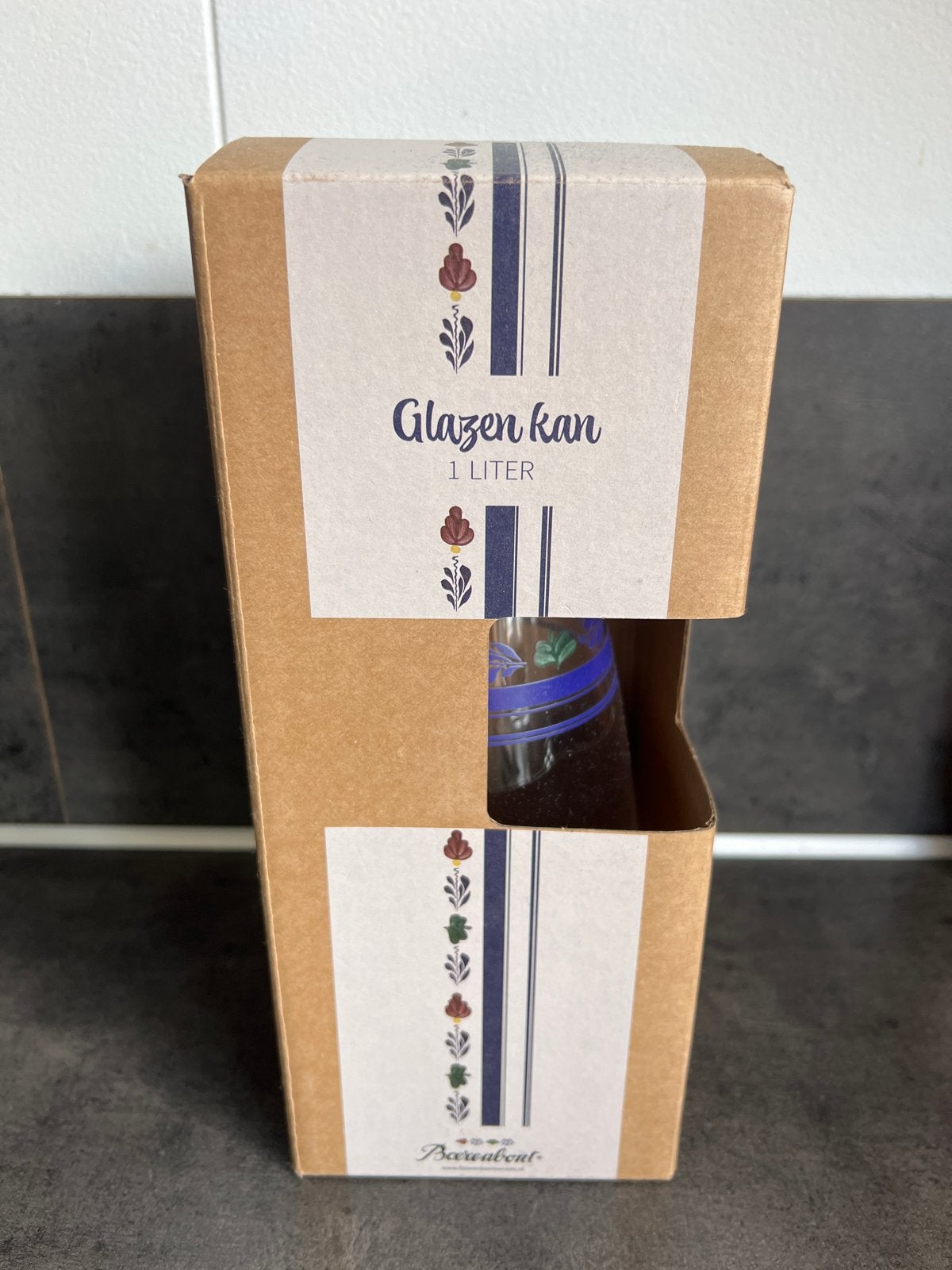 Boerenbond glazen kan 1 liter Royal Boch - Nieuw in doos, Nieuw, Ophalen of Verzenden, Overige merken, Glas