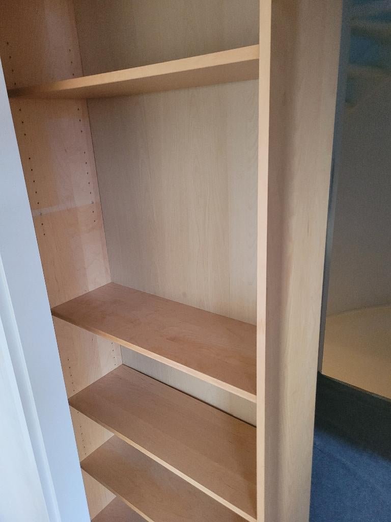 Boekenkasten licht beuken en eiken, Ophalen, 50 tot 100 cm, Met lade(s), 150 tot 200 cm