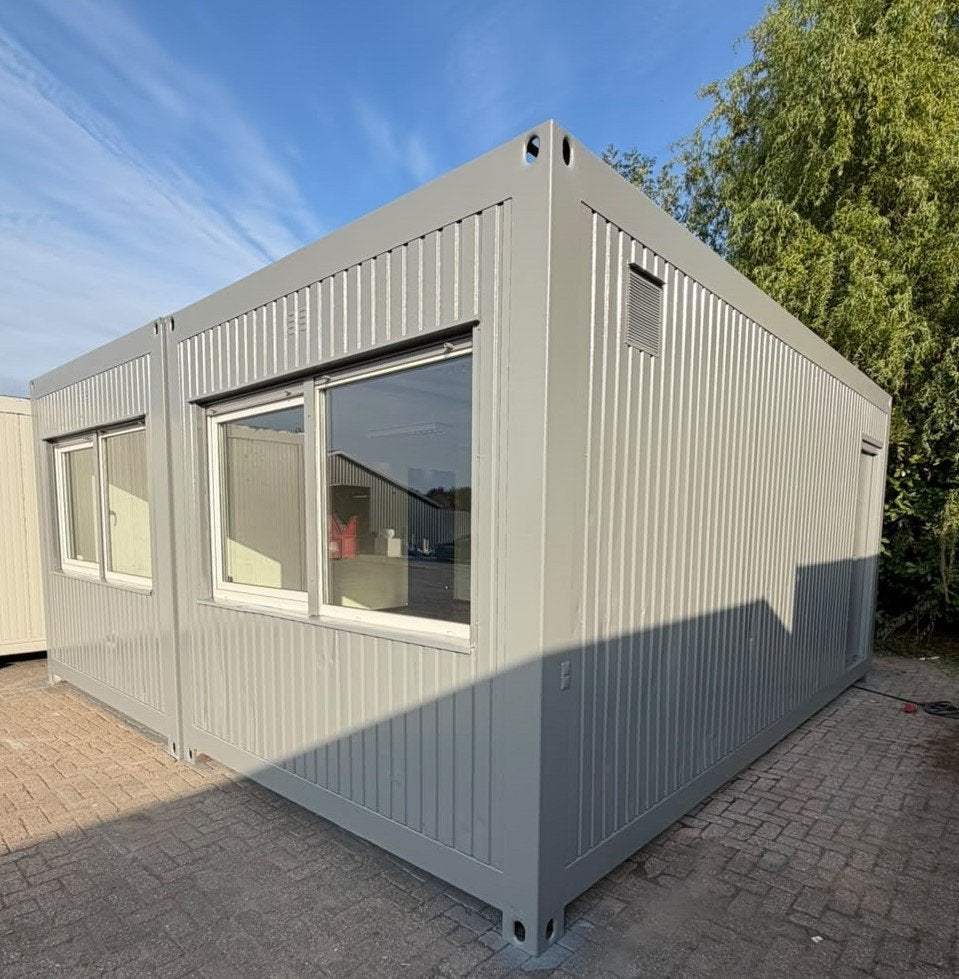 Bouw-schaftkeet, Kantoorunit, Woonunit, Directiekeet. 6x6, Ophalen, Gebruikt