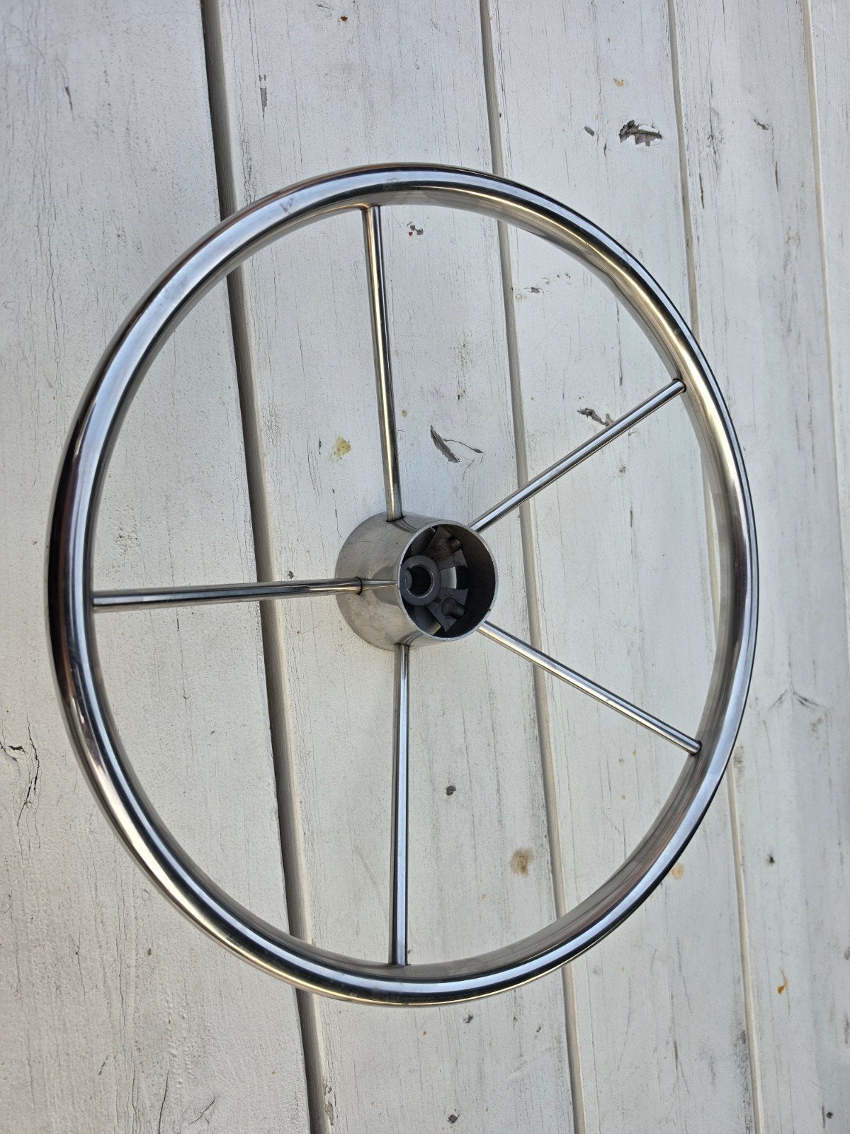 RVS Stuurwiel diameter 42 cm, Ophalen, Gebruikt, Overige typen, Zeilboot of Motorboot