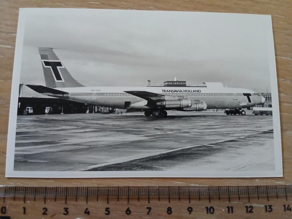 Boeing 707-300 PH-TVK Transavia Holland Vliegtuig Luchtvaart, Ophalen of Verzenden, Zo goed als nieuw, Kaart, Foto of Prent