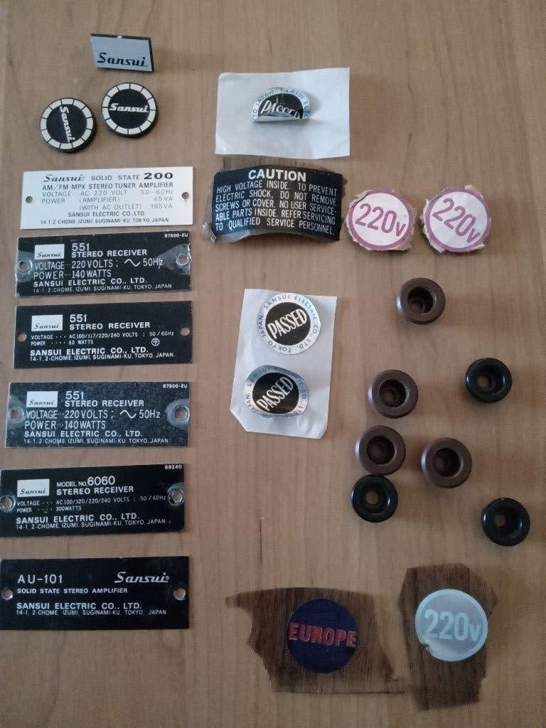 Sansui logo's ,tags , boekwerk etc, Verzenden, Alpha, Zo goed als nieuw, Niet van toepassing