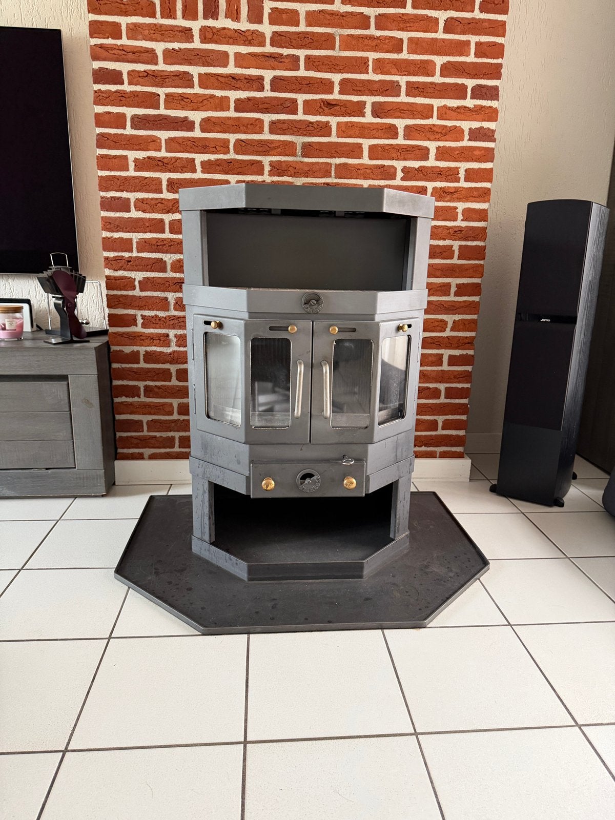 Barbas 10kw houtkachel. Nette staat, Ophalen, Zo goed als nieuw, Hout, Houtkachel