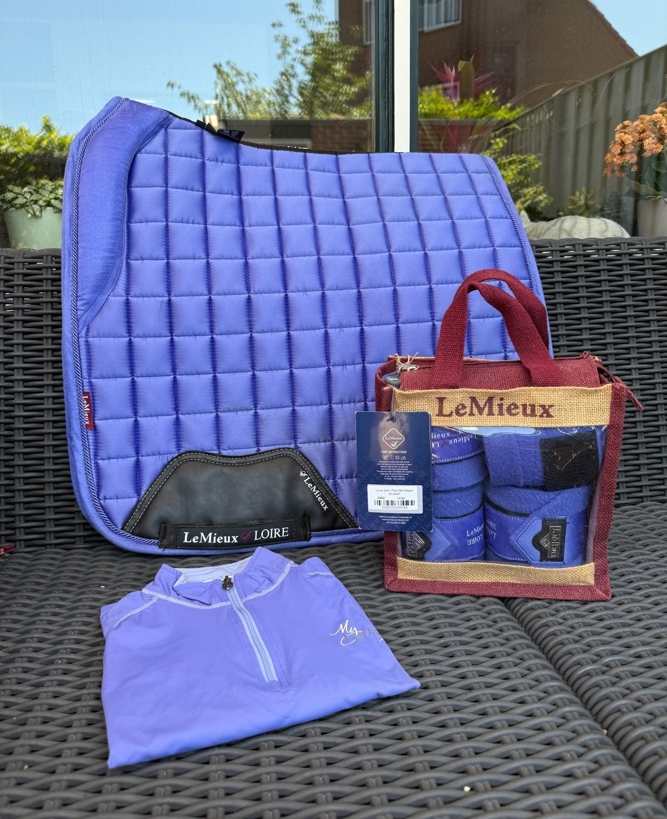 LeMieux Bluebell Loire set full & M, Full (L), Ophalen of Verzenden, Zo goed als nieuw, Anatomisch gevormd