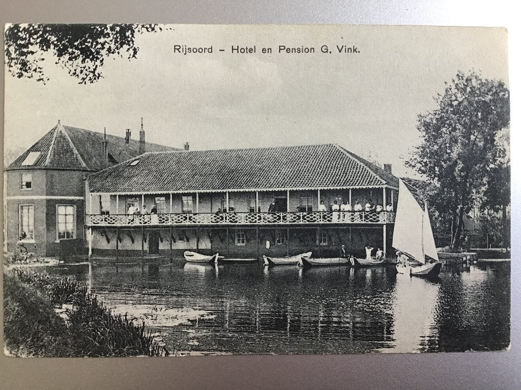 Oude Ansichtkaart Rijsoord  Hotel en Pension G. Vink 1905-10, Ophalen of Verzenden, Voor 1920, Gelopen, Zuid-Holland
