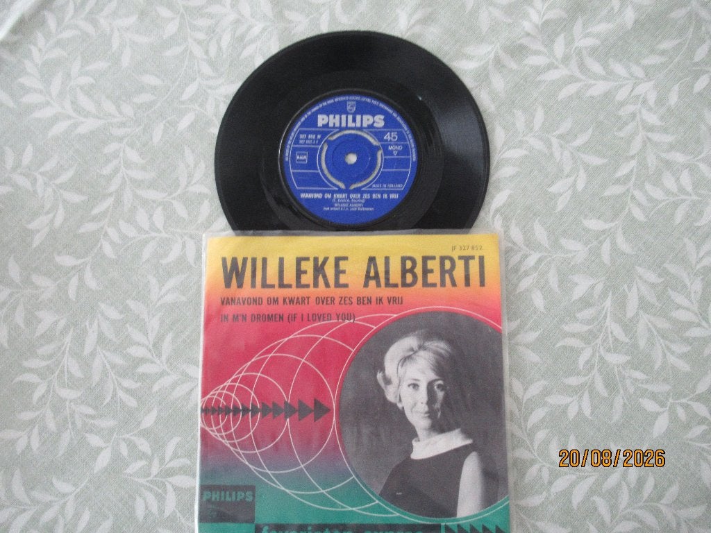 Willeke Alberti    Vanavond om kwart over zes ben ik Vrij, Originele persing, 7 inch, Ophalen of Verzenden, Zo goed als nieuw
