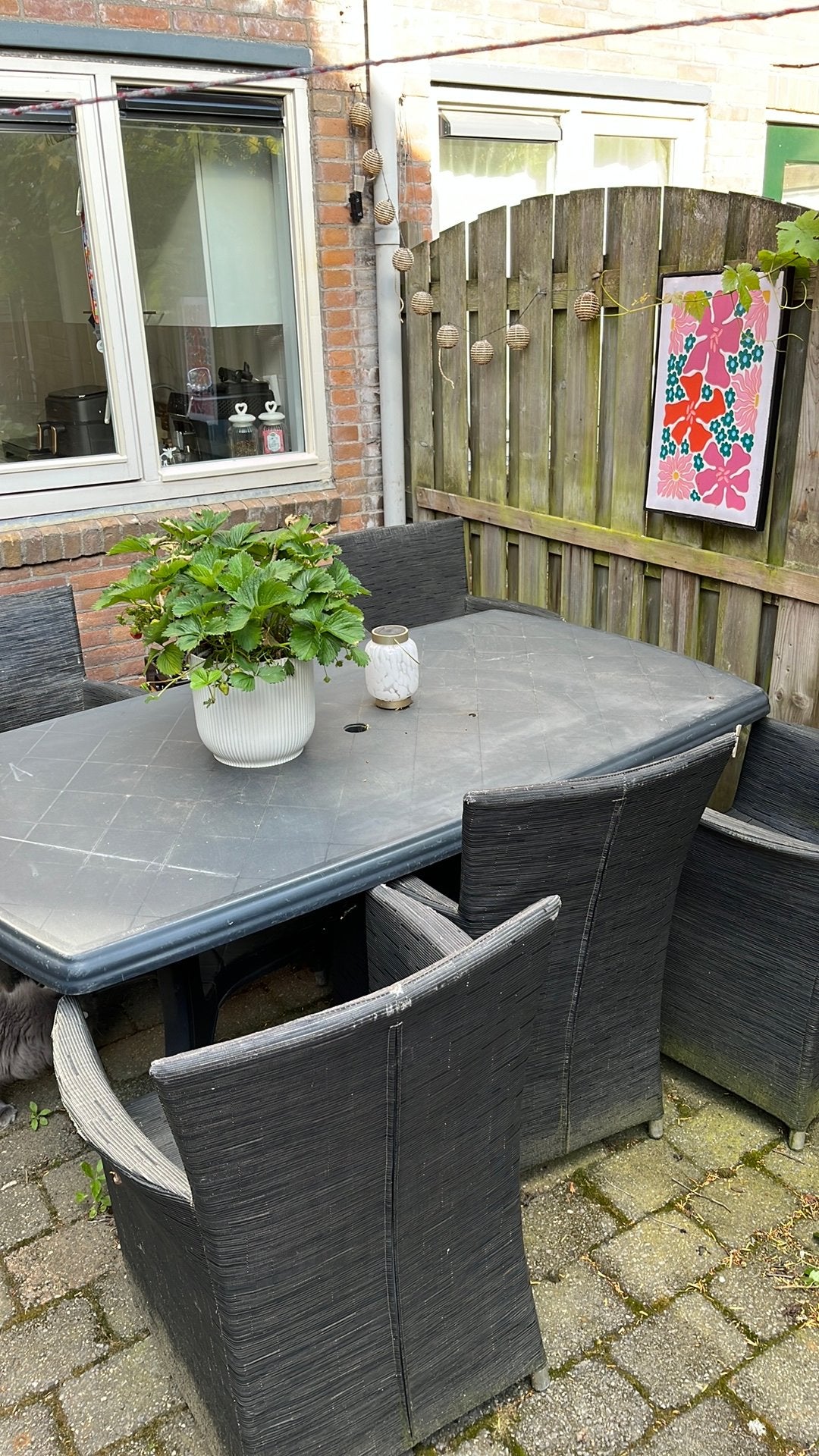 Tuinset (gratis afhalen!), Tuin en Terras, Tuinsets en Loungesets, Ophalen, Kunststof, Gebruikt, Eettafel