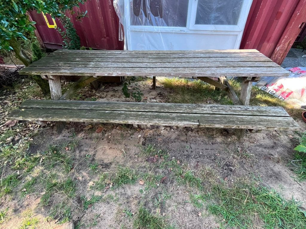 picknick tafel, Ophalen, Gebruikt, Rechthoekig, Hout