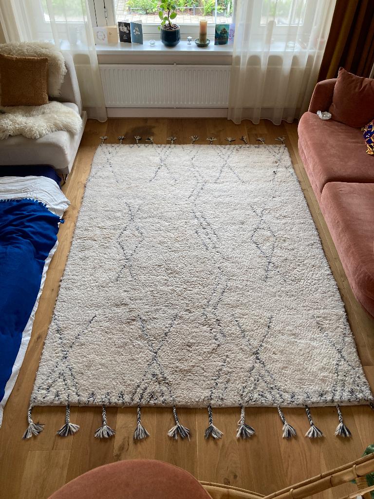Tapijt vloerkleed 100% wol, Ophalen, 150 tot 200 cm, 200 cm of meer, Zo goed als nieuw