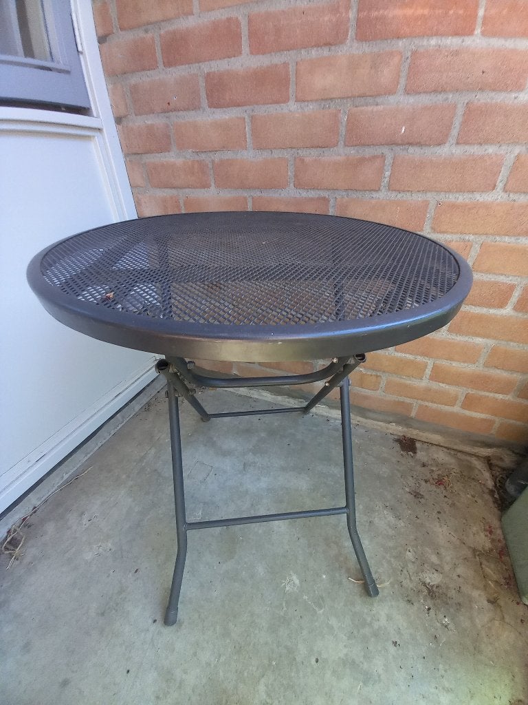 Balkon tafeltje inklapbaar, Ophalen, Minder dan 55 cm, Gebruikt, Metaal of Aluminium