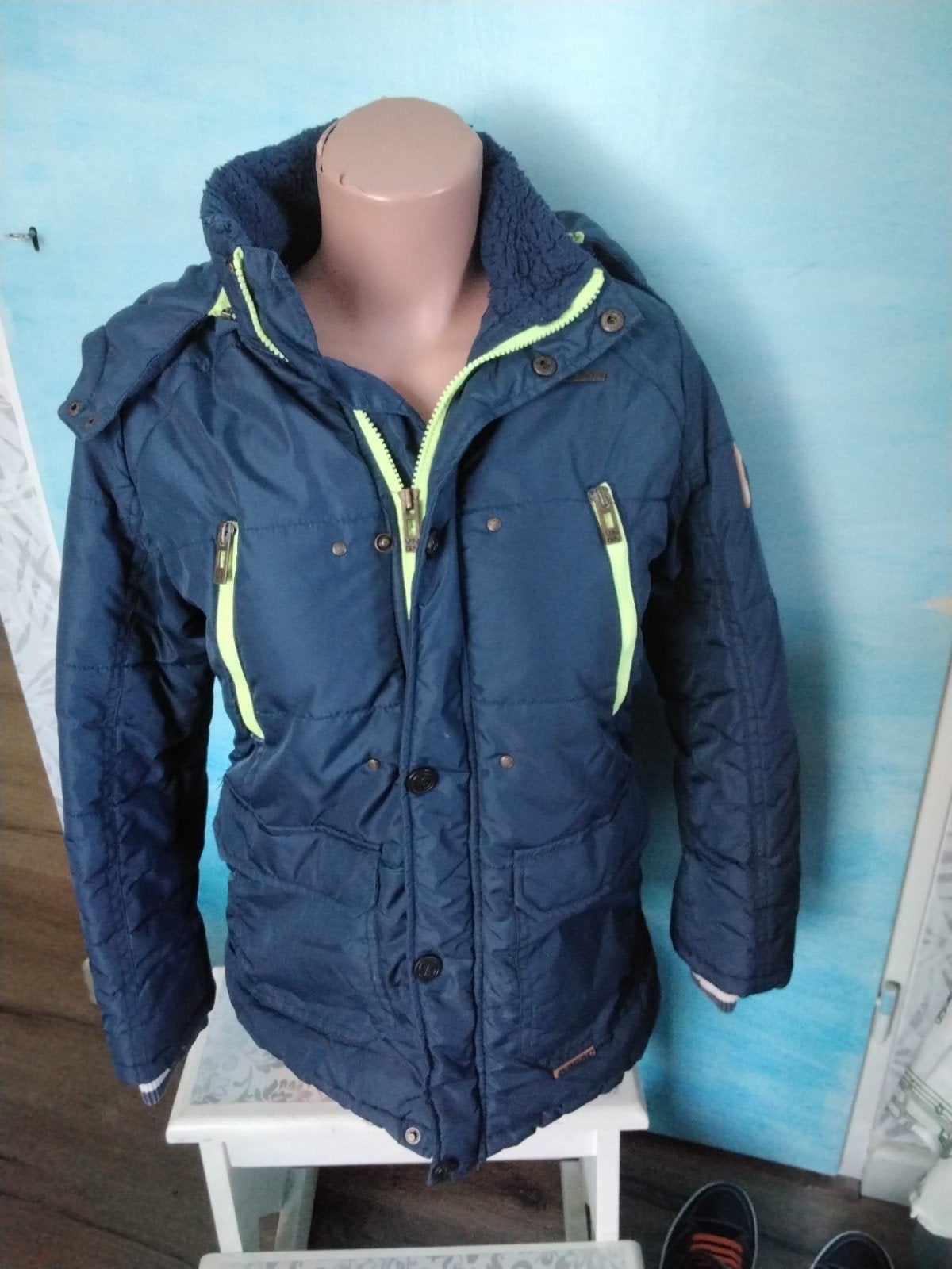 Vingino winterjas met capuchon maat 12, Ophalen of Verzenden, Zo goed als nieuw, Vingino, Jongen