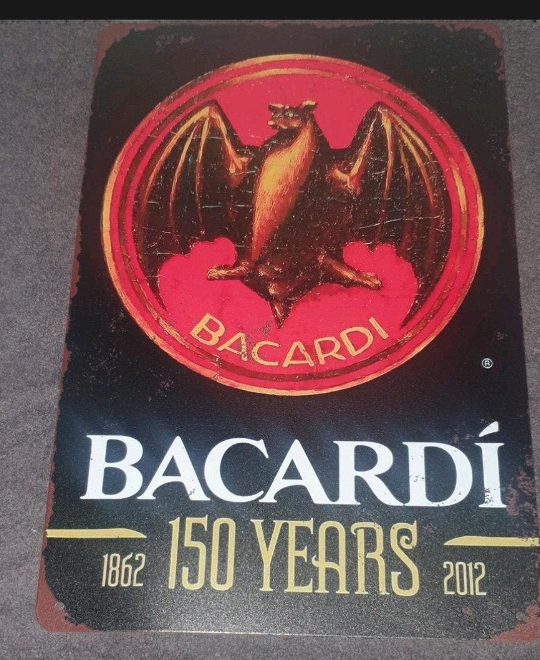 Wandbord van bacardi, perfect voor de man cave, bar, kroeg, Ophalen of Verzenden, Nieuw, Reclamebord