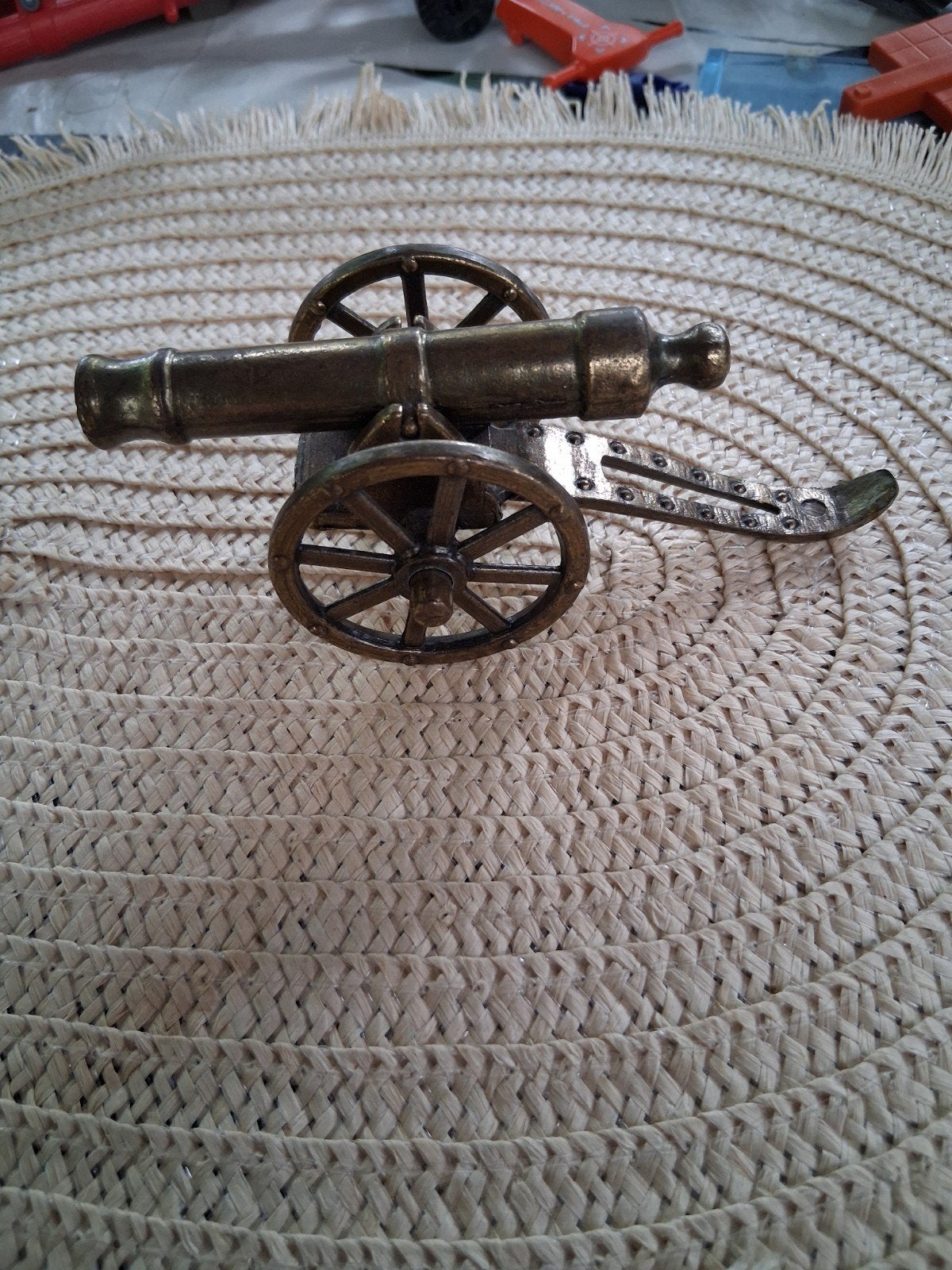 Decoratief kanon, messing miniatuur, Ophalen of Verzenden, Zo goed als nieuw