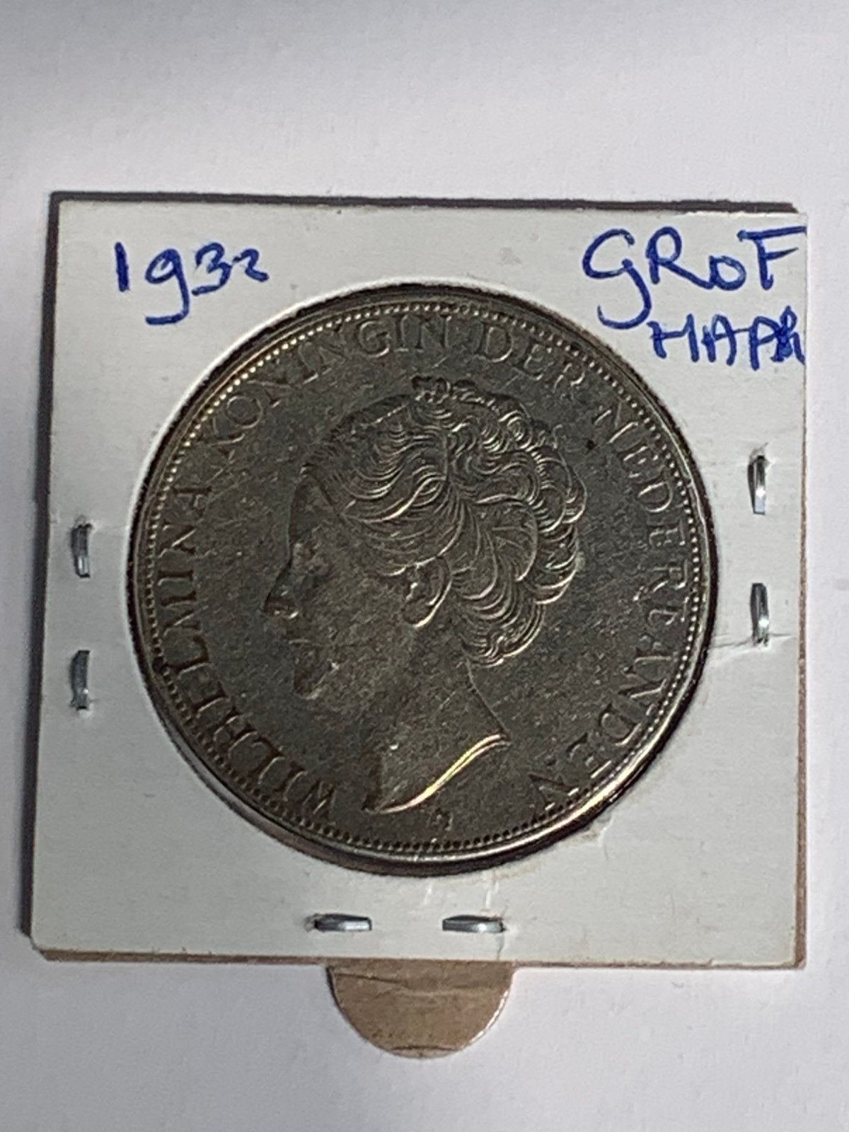 Zilveren rijksdaalder wilhelmina 1932 met grof haar, Ophalen of Verzenden, Koningin Wilhelmina, 2½ gulden