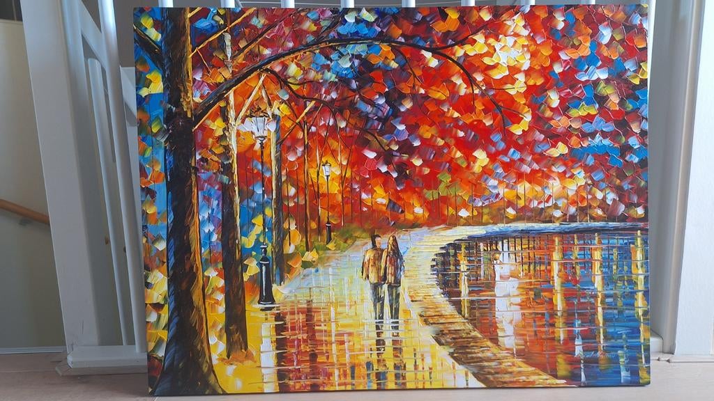 Schilderij olieverf Leonid Afremov op hout gespannen, Ophalen of Verzenden