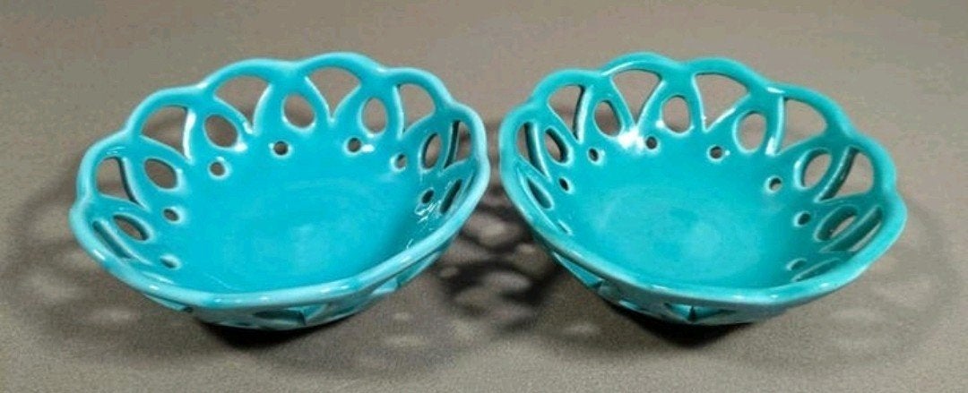 2 Zenith Gouda schaaltjes, zee groen - turquoise, vintage, Antiek en Kunst, Verzenden
