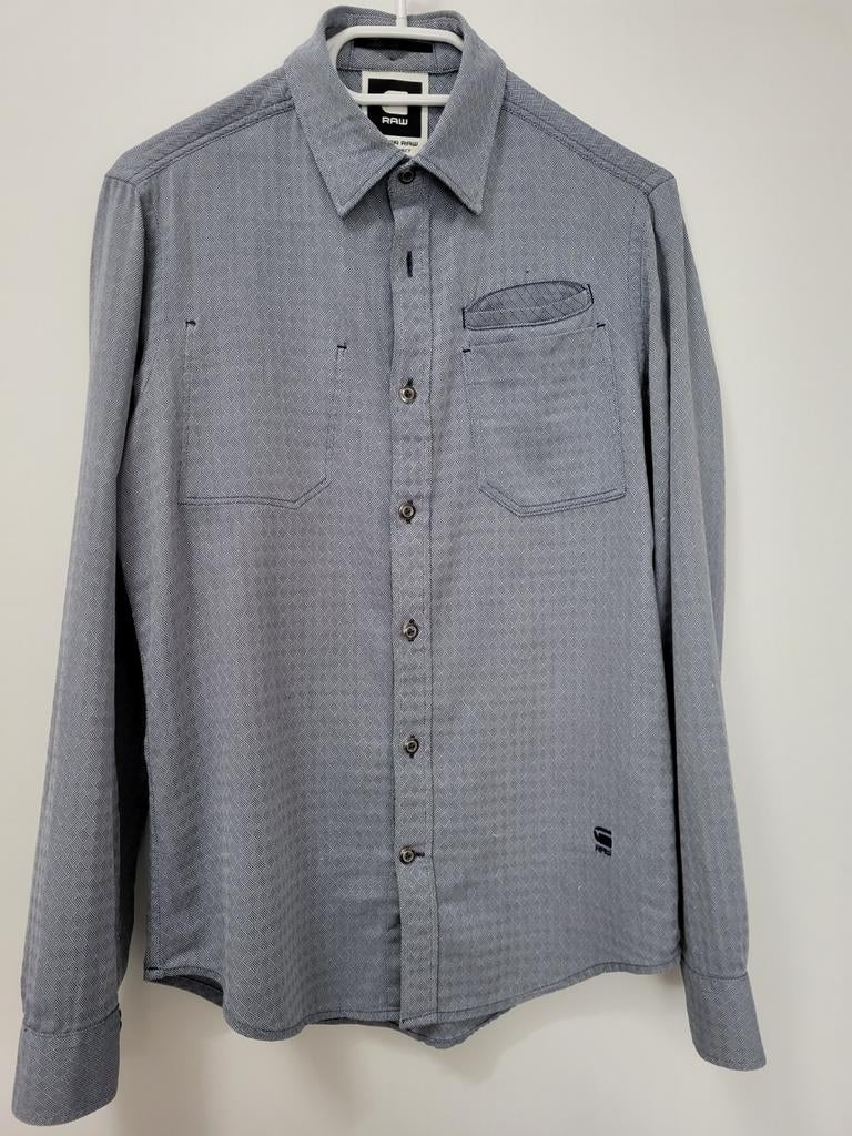Overhemd G_Star Raw   Maat S, Ophalen of Verzenden, Zo goed als nieuw, Blauw, Halswijdte 41/42 (L)