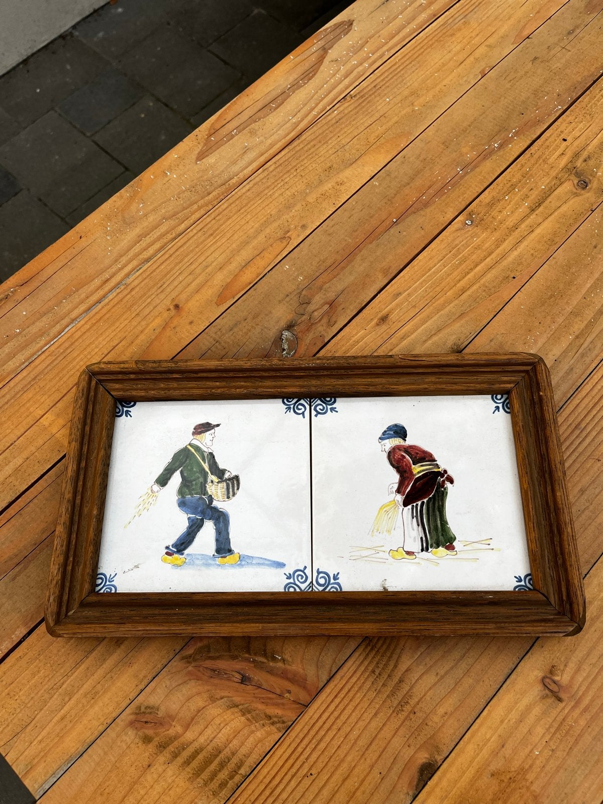 Handbeschilderde tegeltableau Pottenbakkerij Aurora, Ophalen of Verzenden