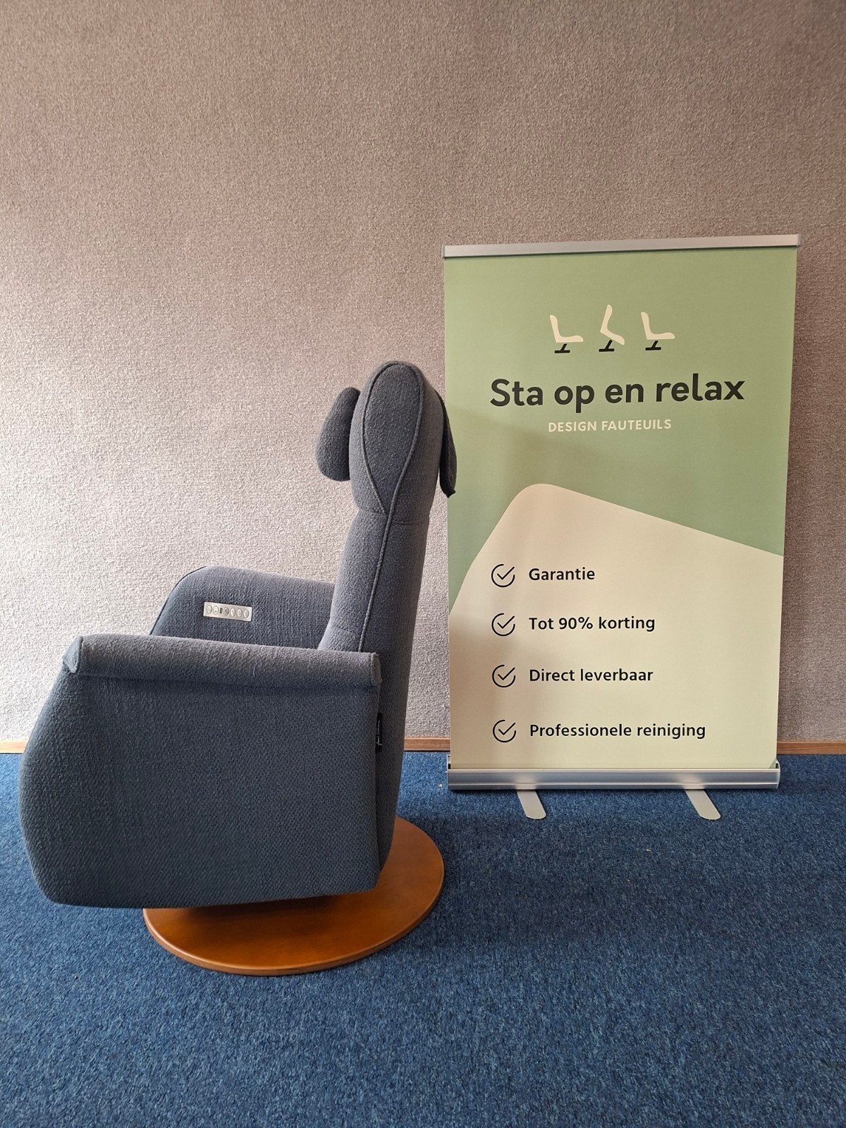 sta op relax fauteuil Prominent ZGAN EXTRA luxe op accu🔋, Minder dan 75 cm, Hoofdstraat 60 Schijndel, Ophalen of Verzenden, Zo goed als nieuw