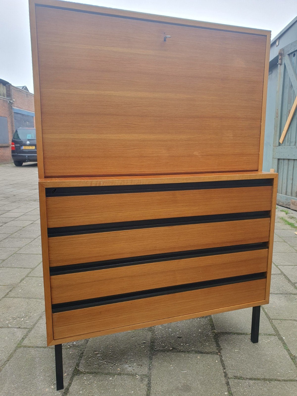 Vintage Secretaire., Huis en Inrichting, Ophalen, Gebruikt, Sixties
