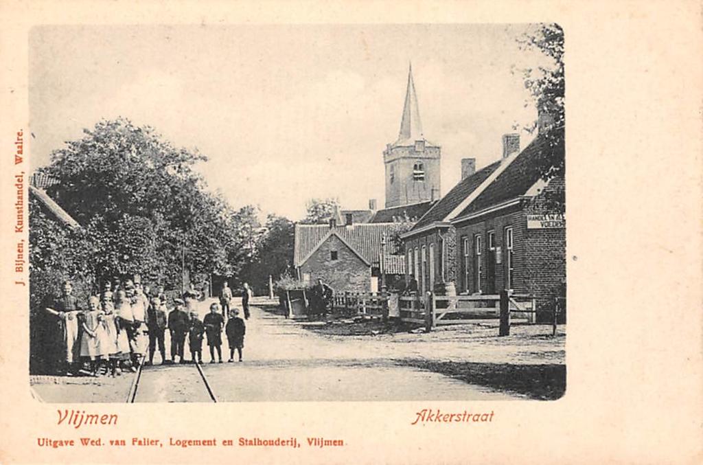 Vlijmen Akkerstraat Logement en Stalhouderij Spoorlijn, Verzenden, Voor 1920, Ongelopen, Noord-Brabant