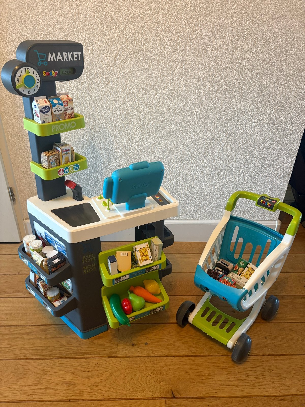 Mini Supermarkt met werkende handscanner en winkelwagen, Ophalen, Zo goed als nieuw, Ontdekken, Met licht