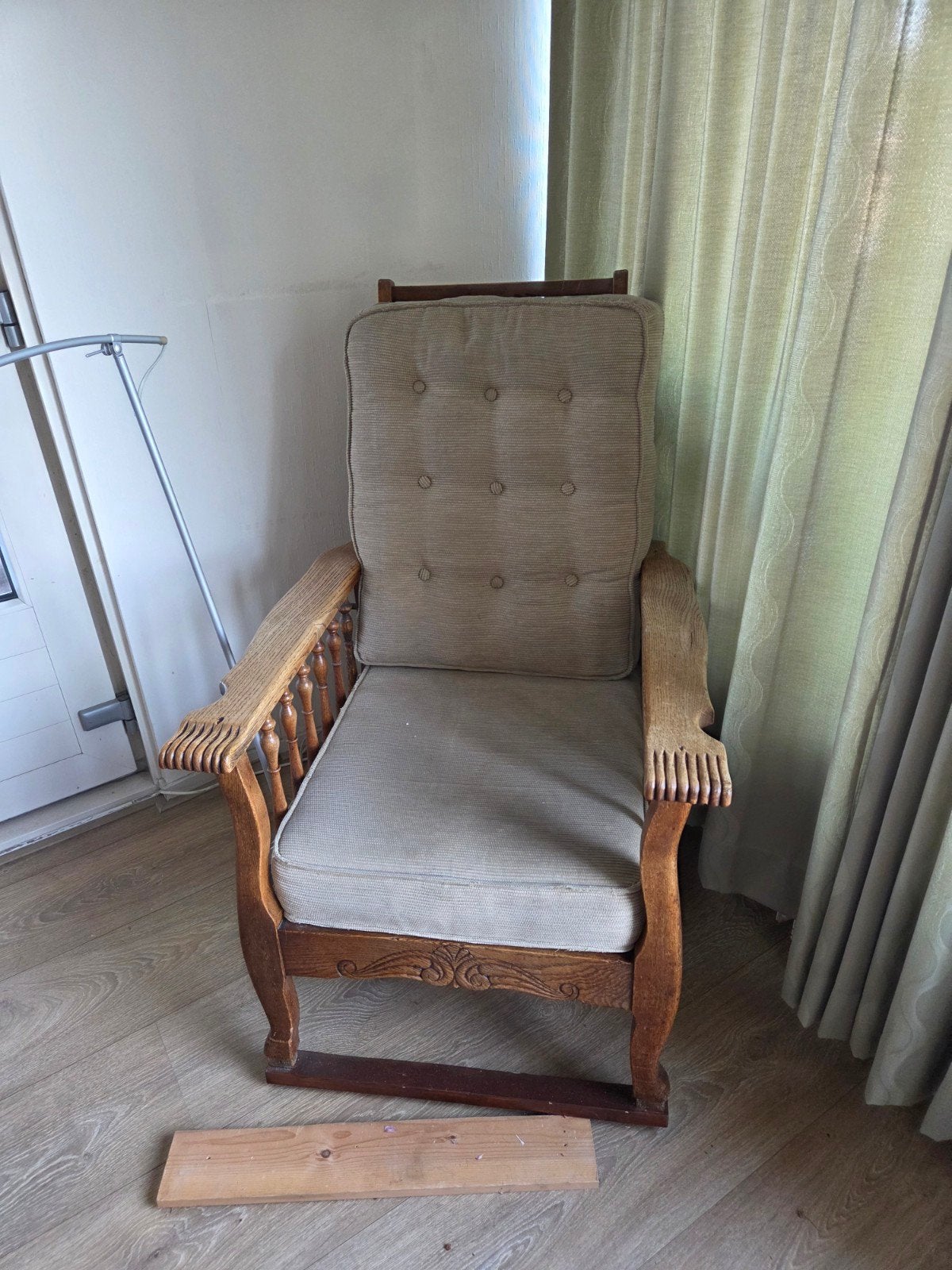Vintage houten fauteuil  (rookstoel), Ophalen of Verzenden