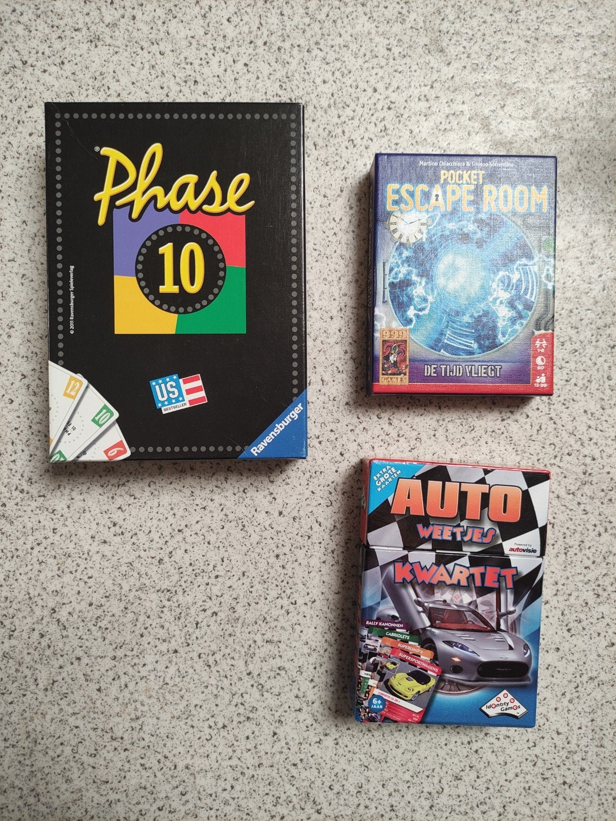 Phase 10, Pocket Escape Room, Auto Kwartet, Hobby en Vrije tijd, Gezelschapsspellen | Kaartspellen, Vijf spelers of meer, Ophalen