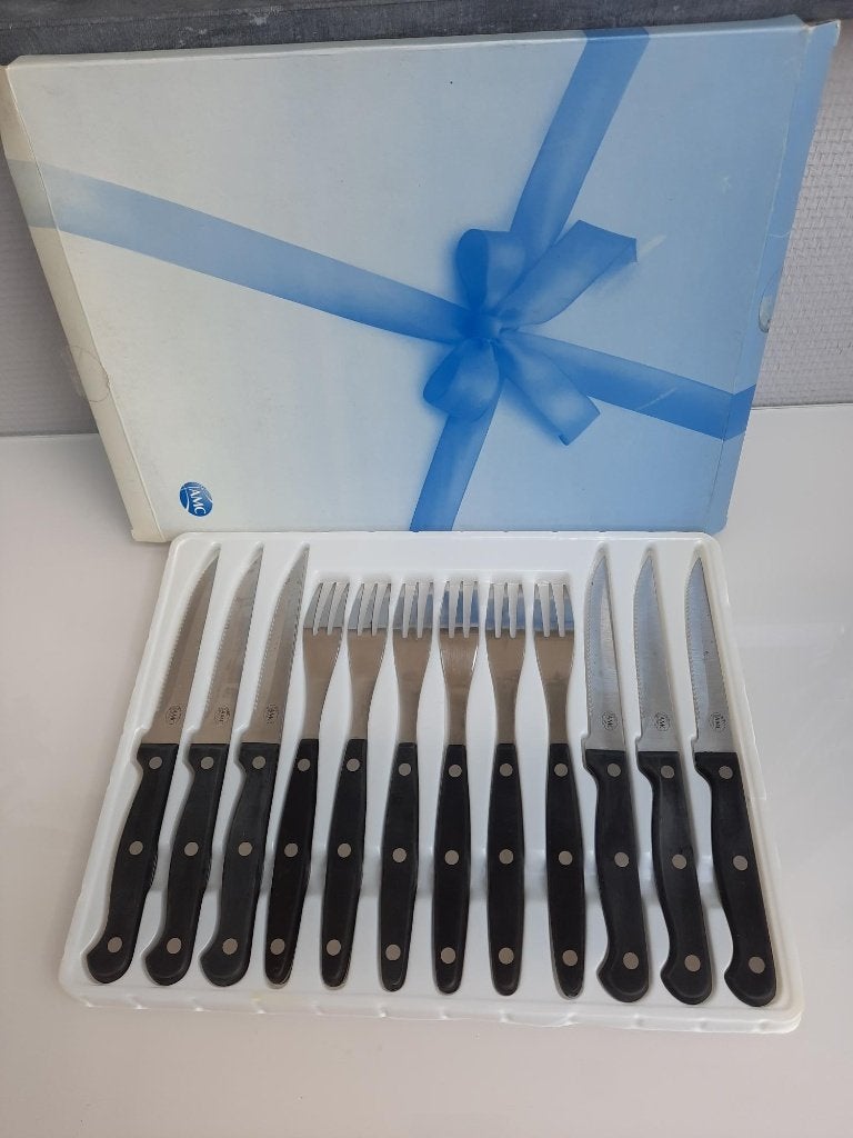 Steak bestek AMC NIEUW in verpakking 6 Messen 6 Vorken, Ophalen of Verzenden, Nieuw, Rvs of Chroom