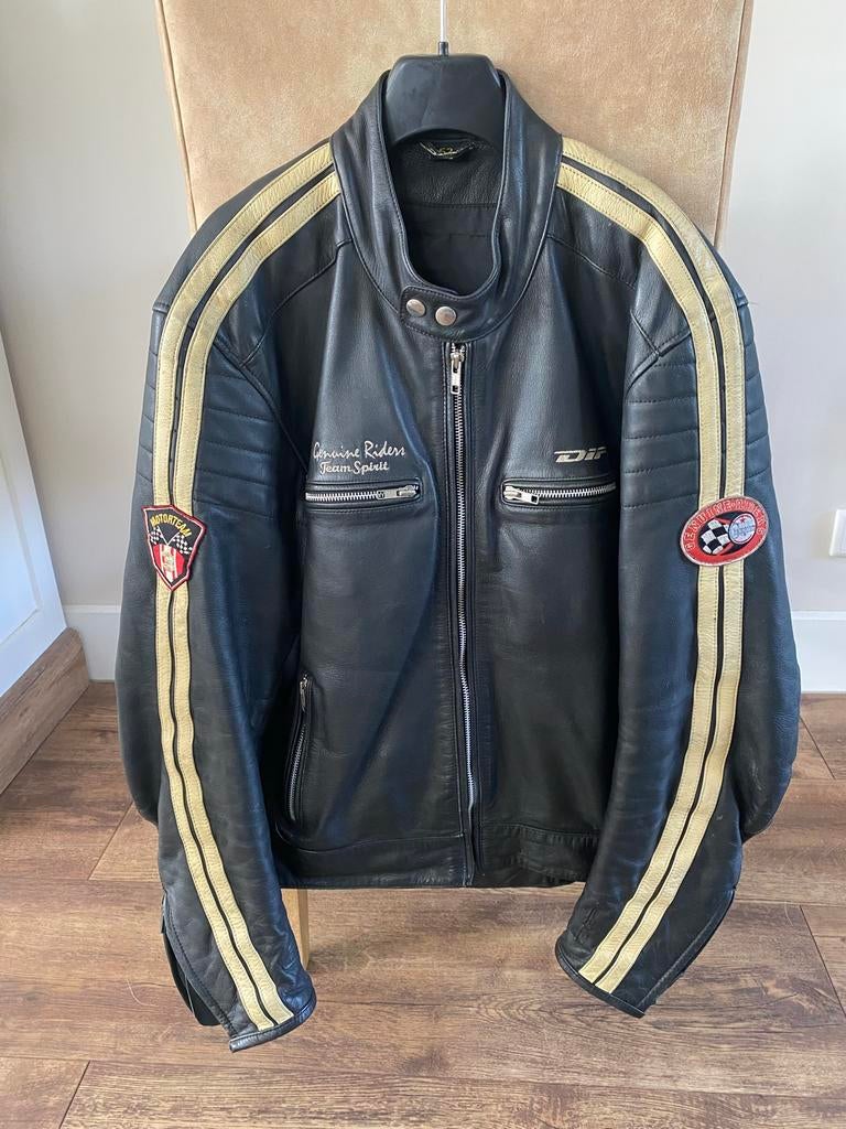 Difi leren motorjas zwart maat 52, Motoren, Kleding | Motorkleding, Ophalen of Verzenden, Tweedehands, Heren, Jas | leer