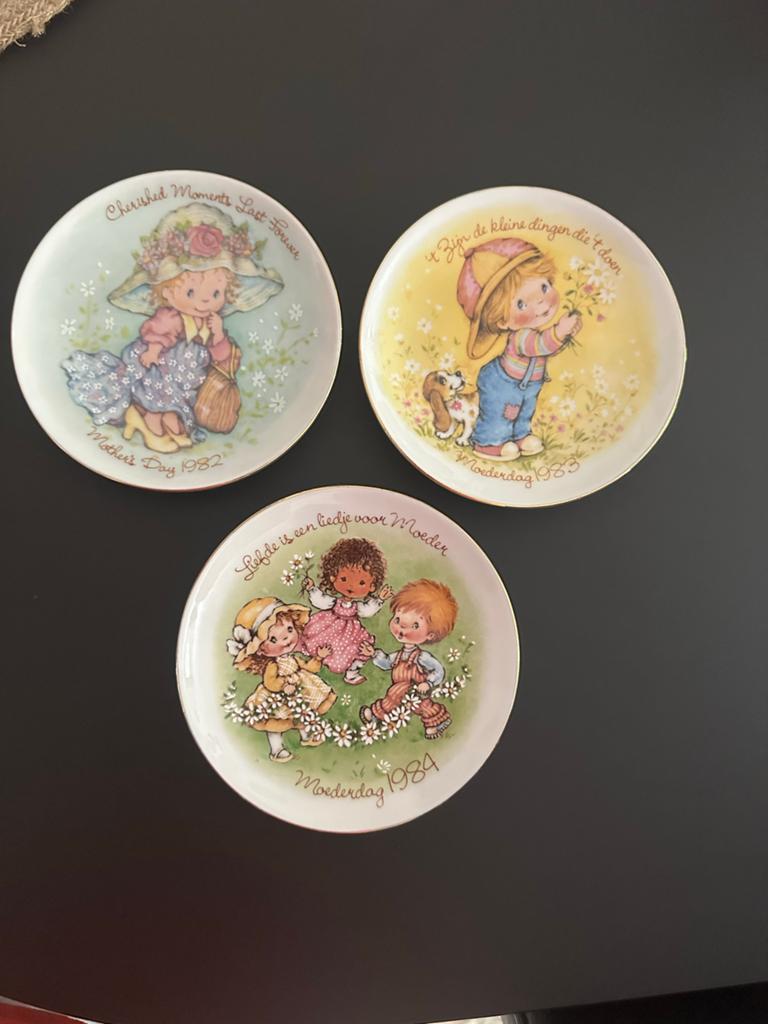 Vintage Avon moederdag set 3 kleine bordjes, Ophalen of Verzenden